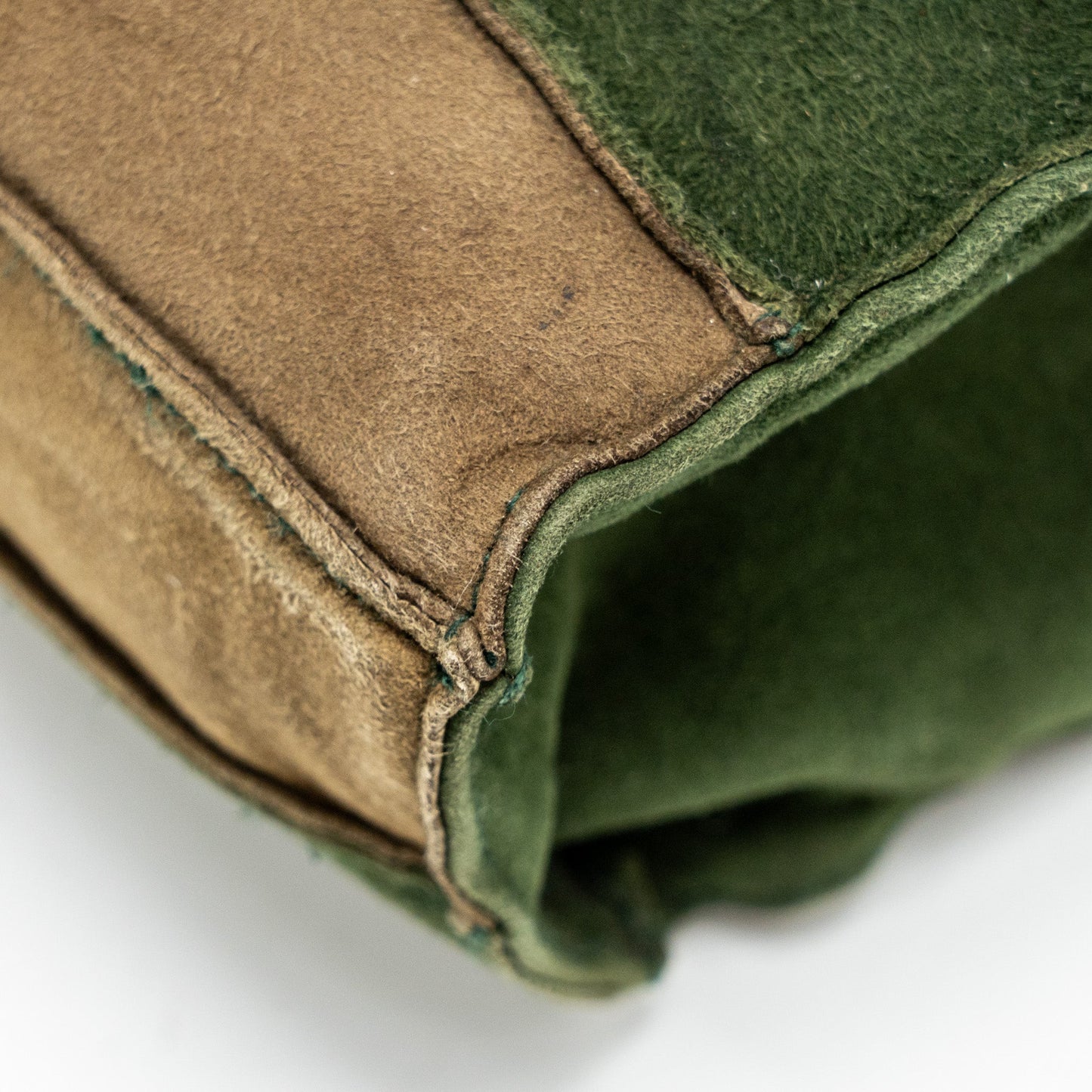 Chanel 2.55 Patchwork Single Flap Bag Suede Dark Green