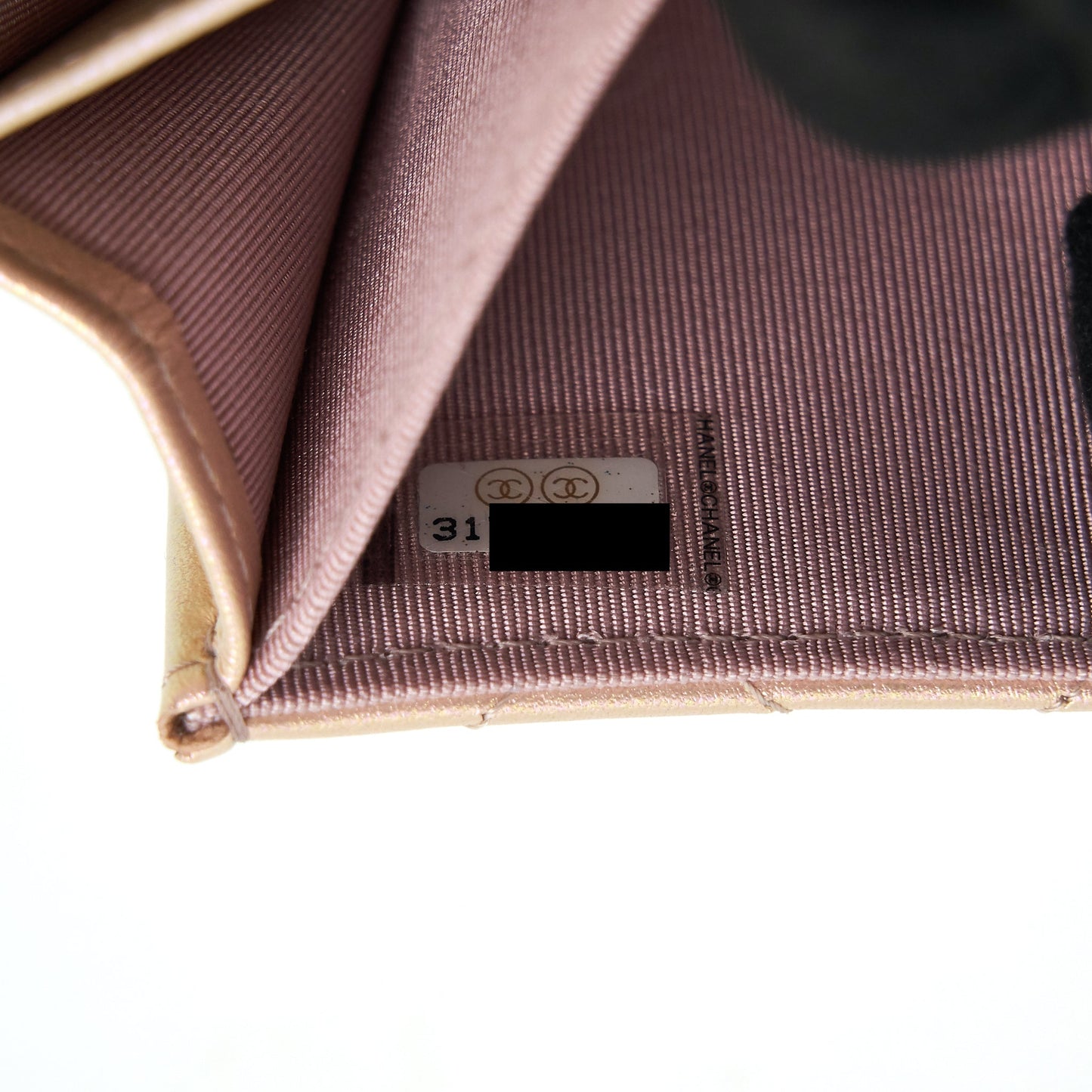 Chanel Iridescent Card Holder Calfskin Pink