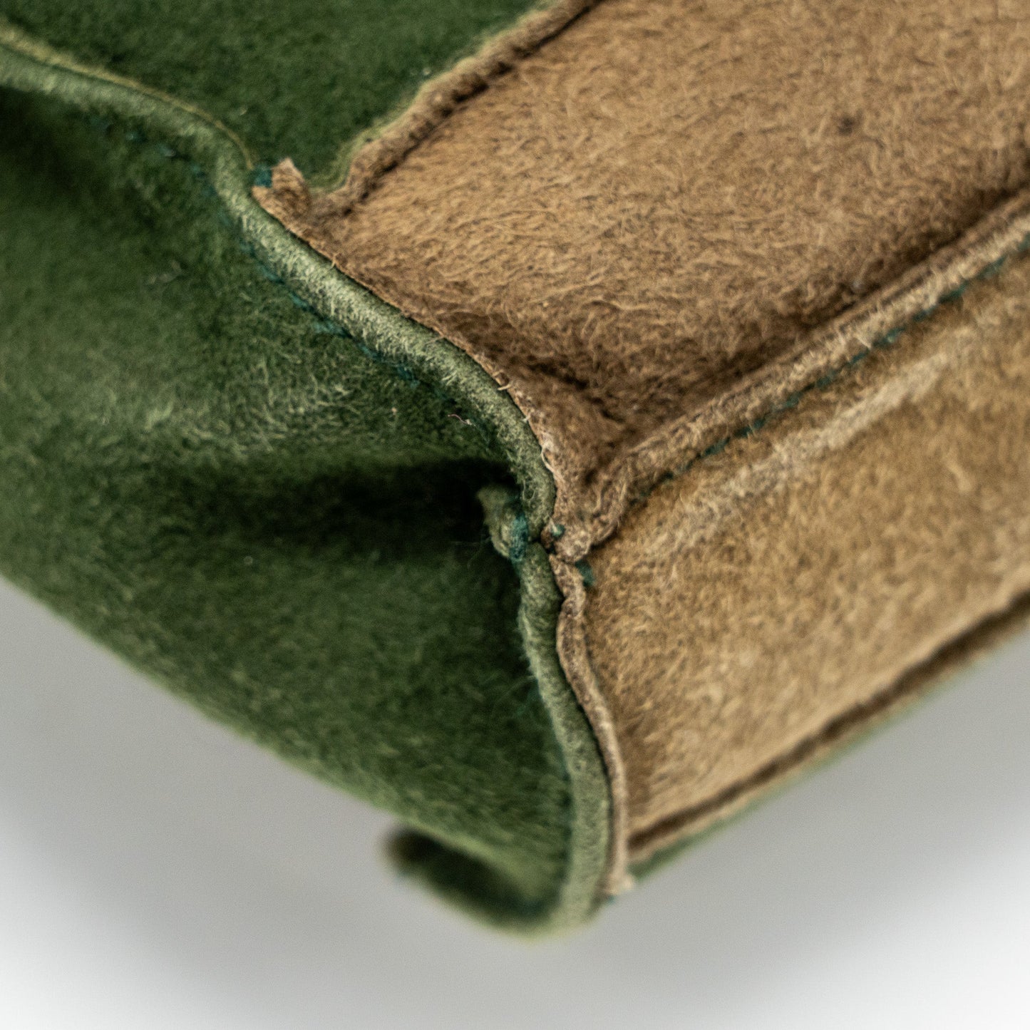 Chanel 2.55 Patchwork Single Flap Bag Suede Dark Green