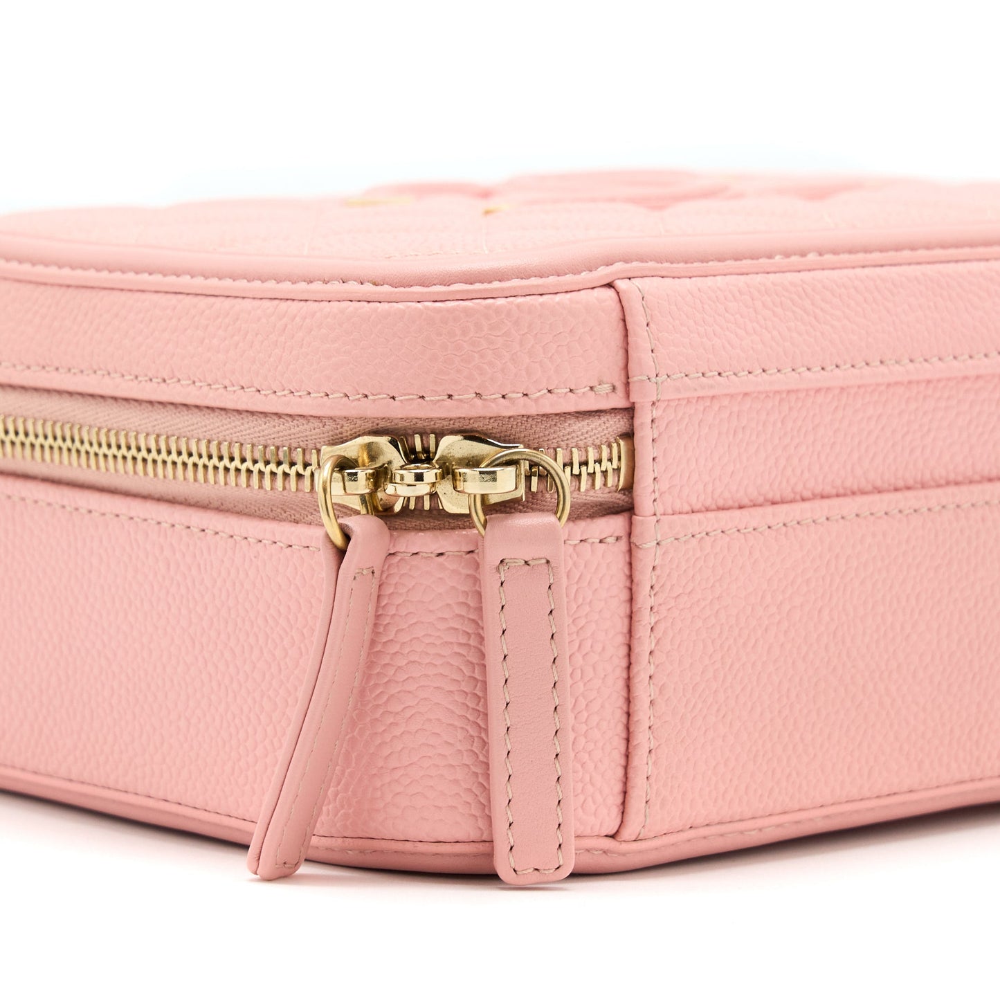 Chanel Filigree Vanity Case Caviar Pink