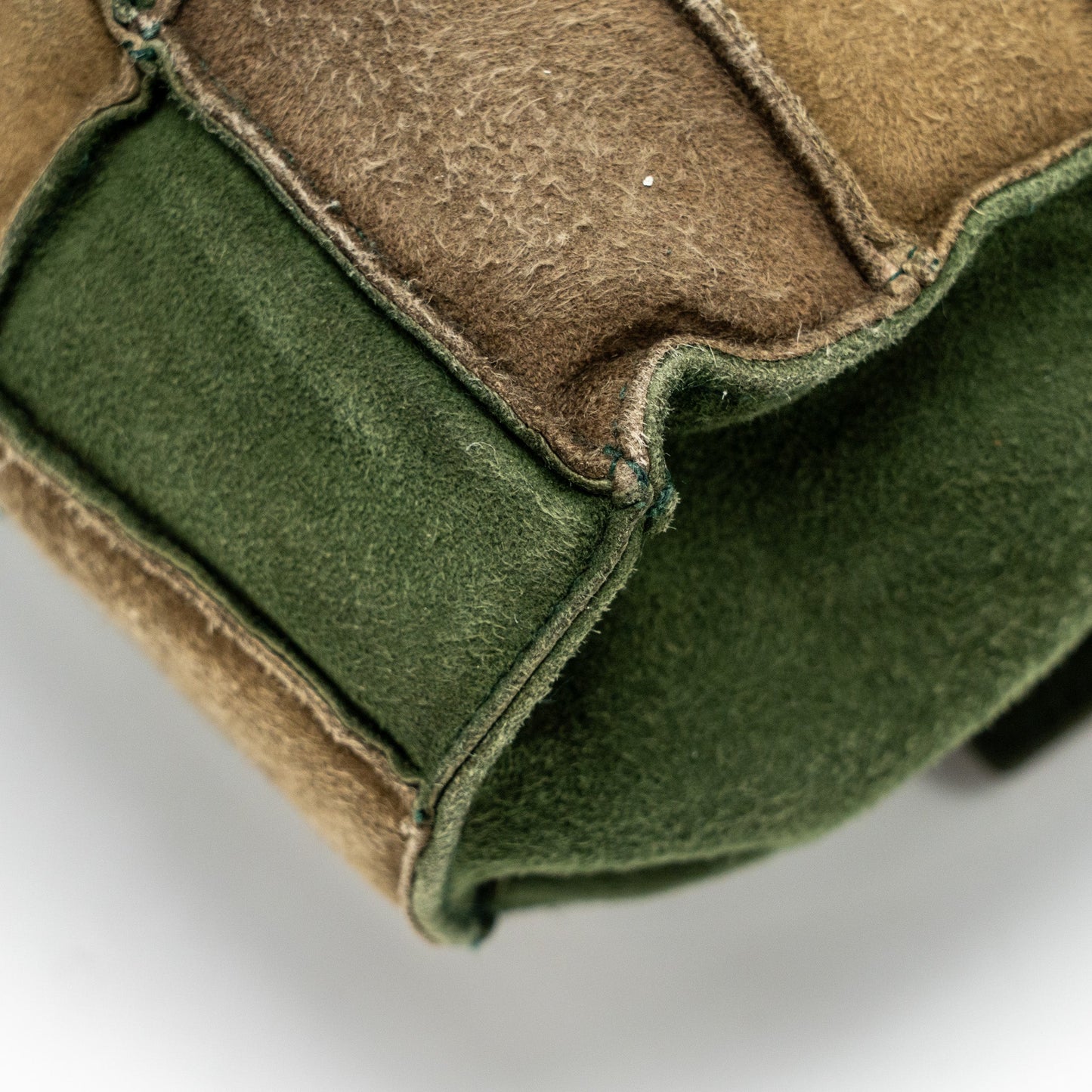 Chanel 2.55 Patchwork Single Flap Bag Suede Dark Green