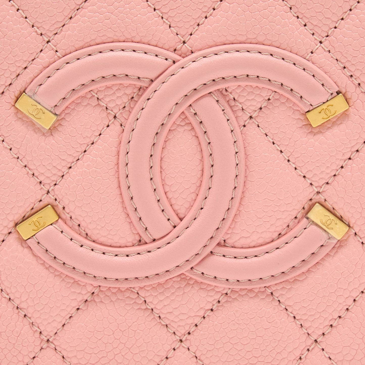 Chanel Filigree Vanity Case Caviar Pink