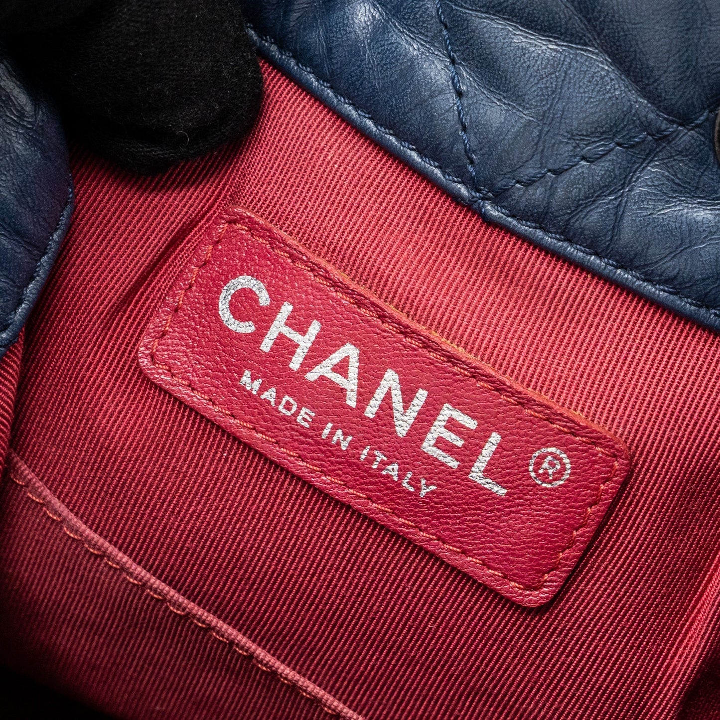 Chanel Small Gabrielle Backpack Aged Calfskin Navy Blue/ Black Ruthenium Hardware