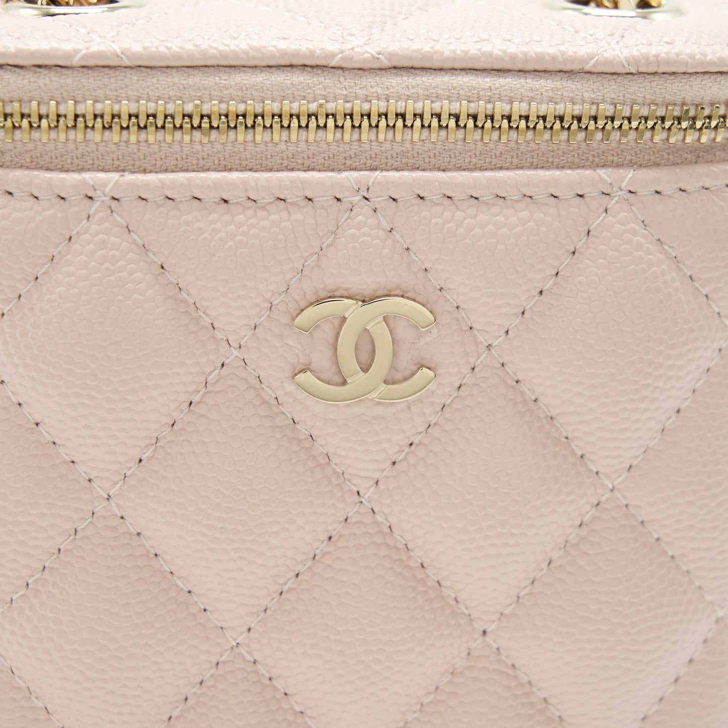 Chanel 21C Vertical Vanity On Chain Caviar Light Pink L