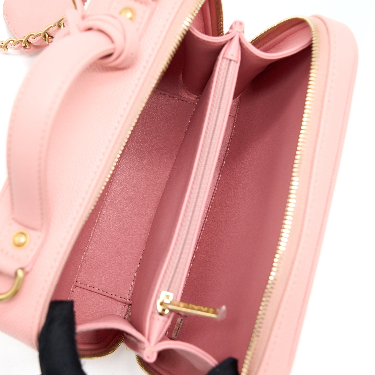Chanel Filigree Vanity Case Caviar Pink