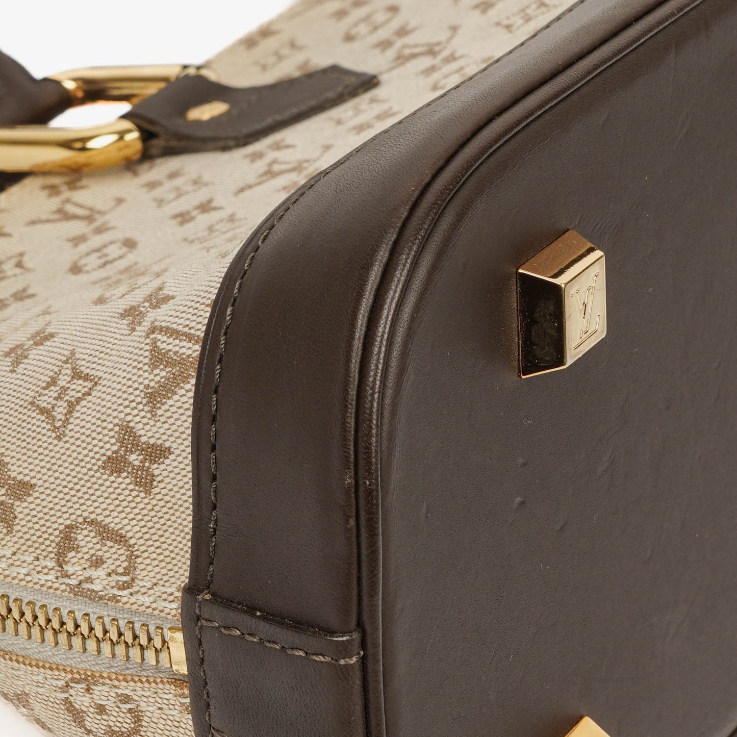 Louis Vuitton Mini Alma Long Brown Monogram Handbag