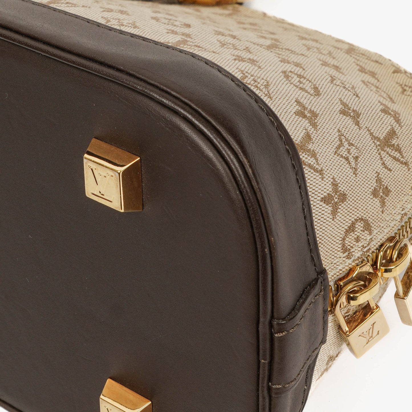 Louis Vuitton Mini Alma Long Brown Monogram Handbag