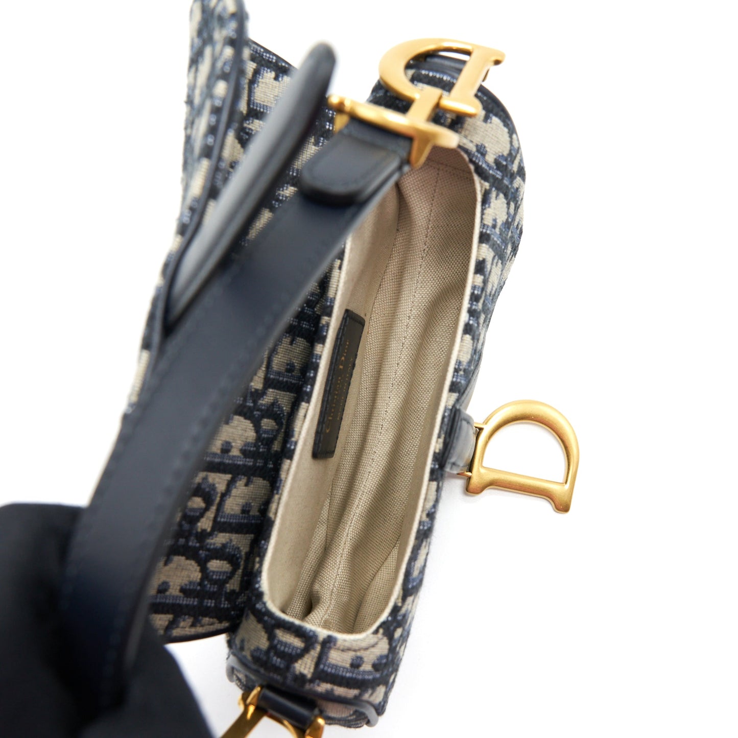 Dior Mini Saddle Blue Oblique