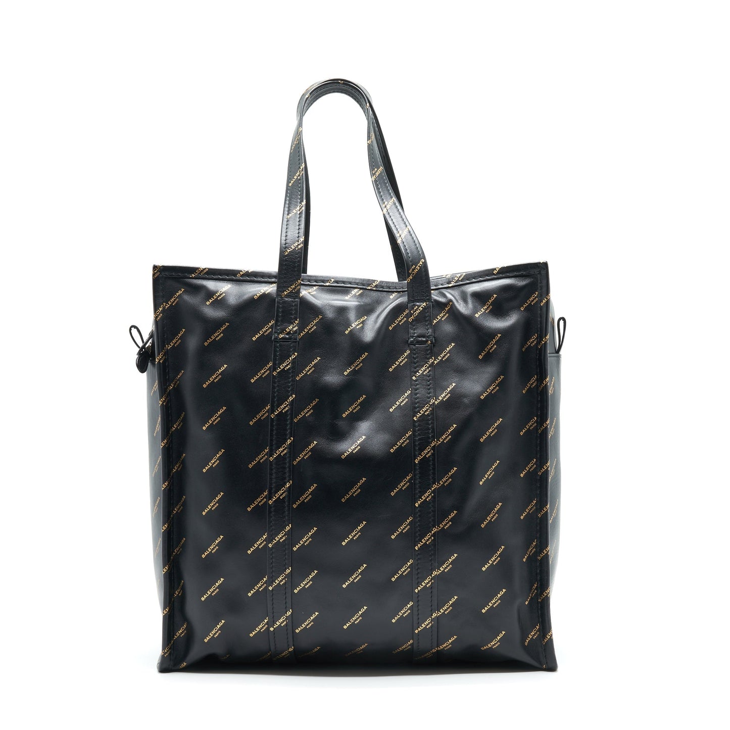 Balenciaga Logo Printed Bazar Shopper M Leather Purse