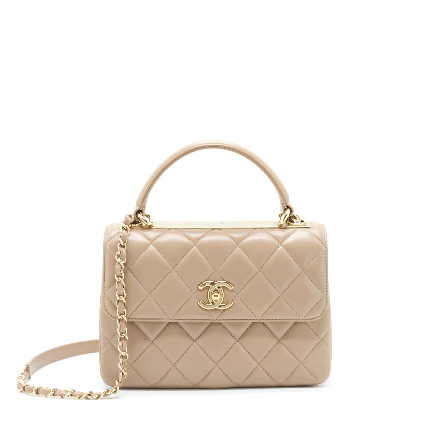 Chanel Trendy CC Flap Bag Lambskin Beige L