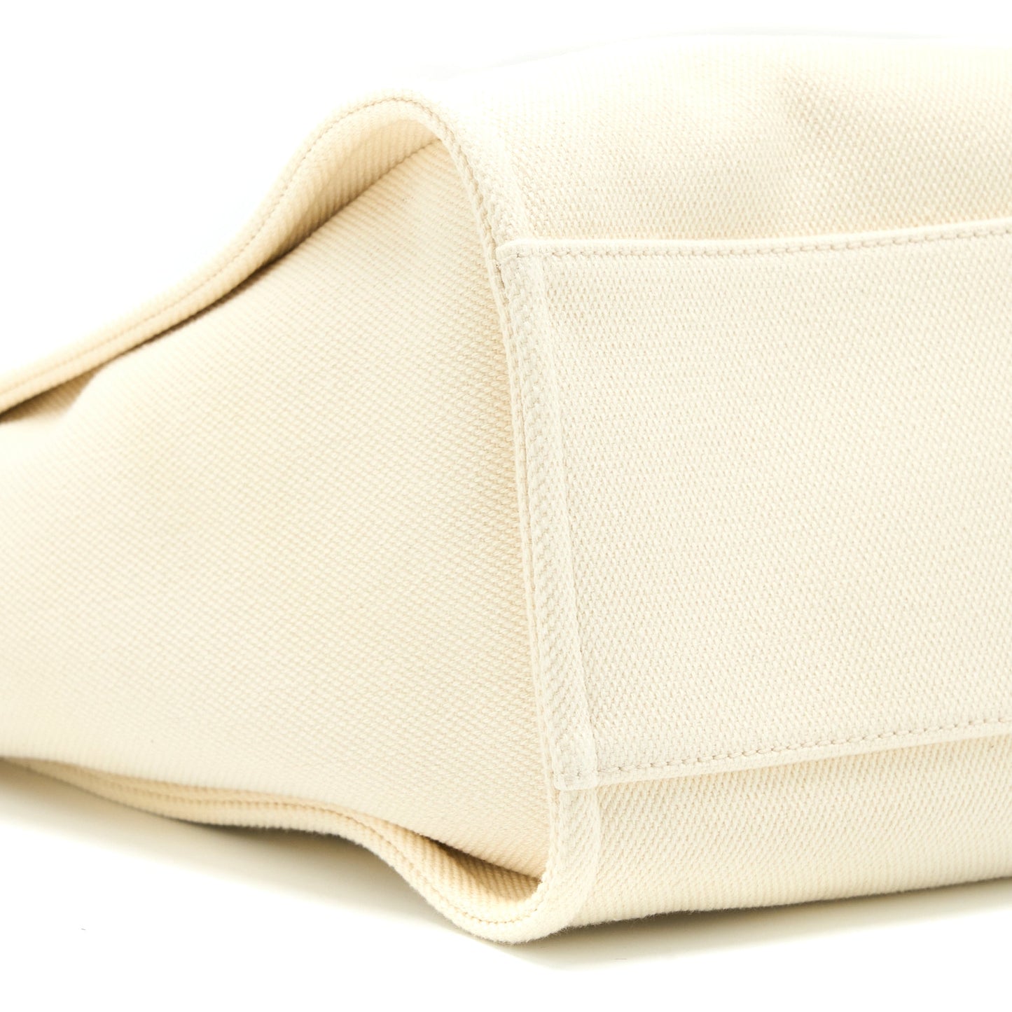 Chanel Deauville Tote Bag Fabric/Leather Creamy White/Beige