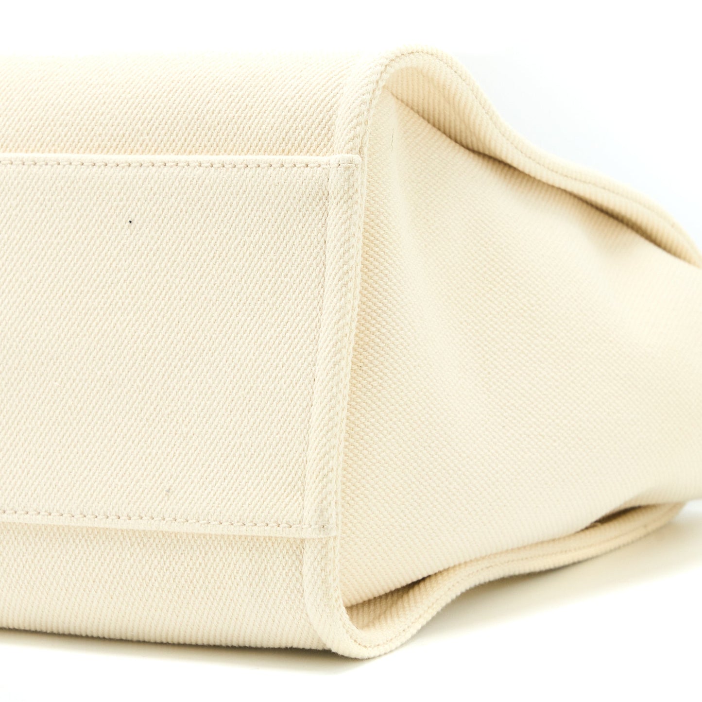 Chanel Deauville Tote Bag Fabric/Leather Creamy White/Beige