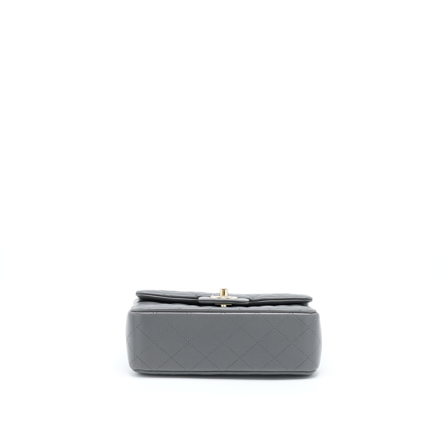 Chanel 22A Top Handle Mini Rectangular Flap Bag Lambskin Grey L