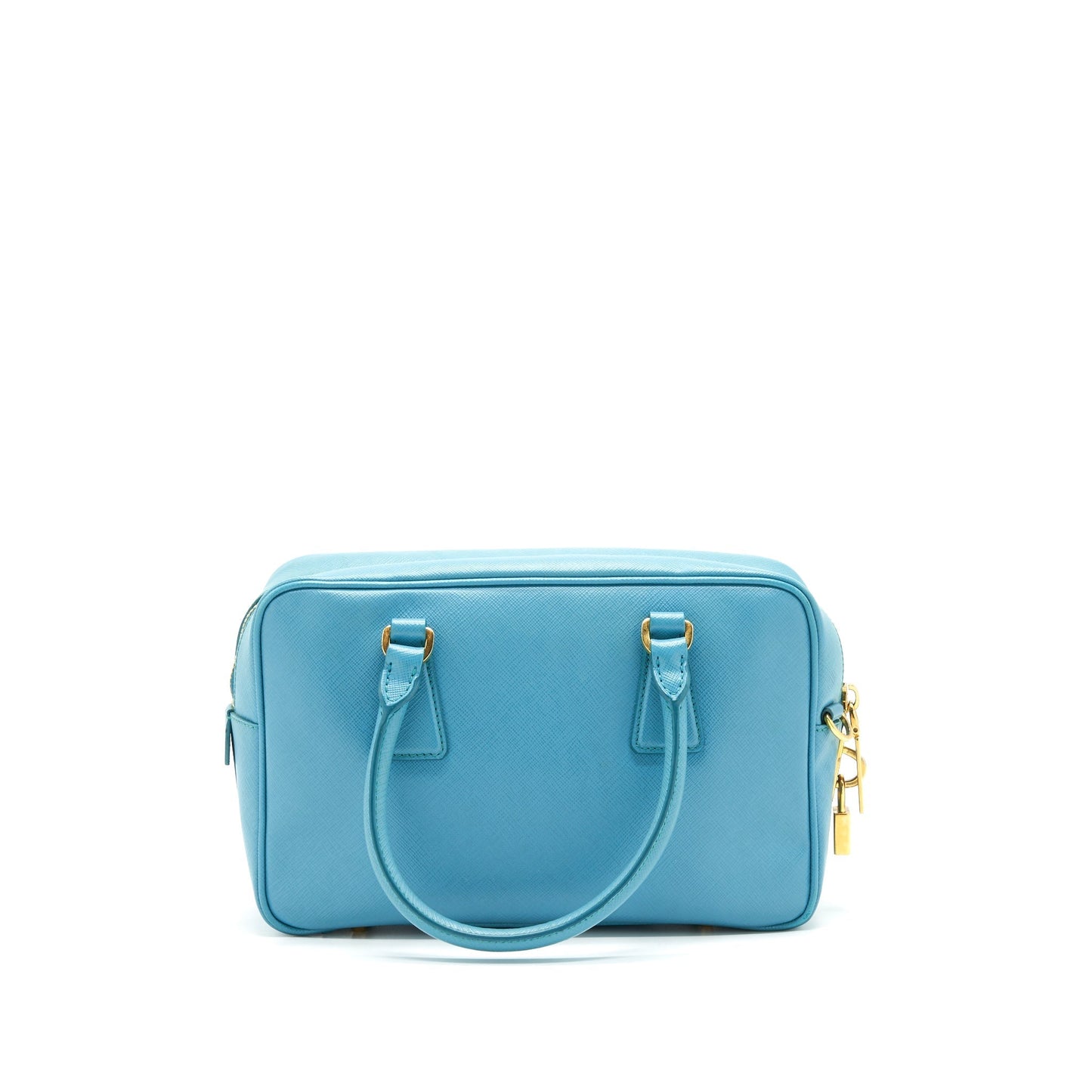 Prada Saffiano Top-handle Purse Blue