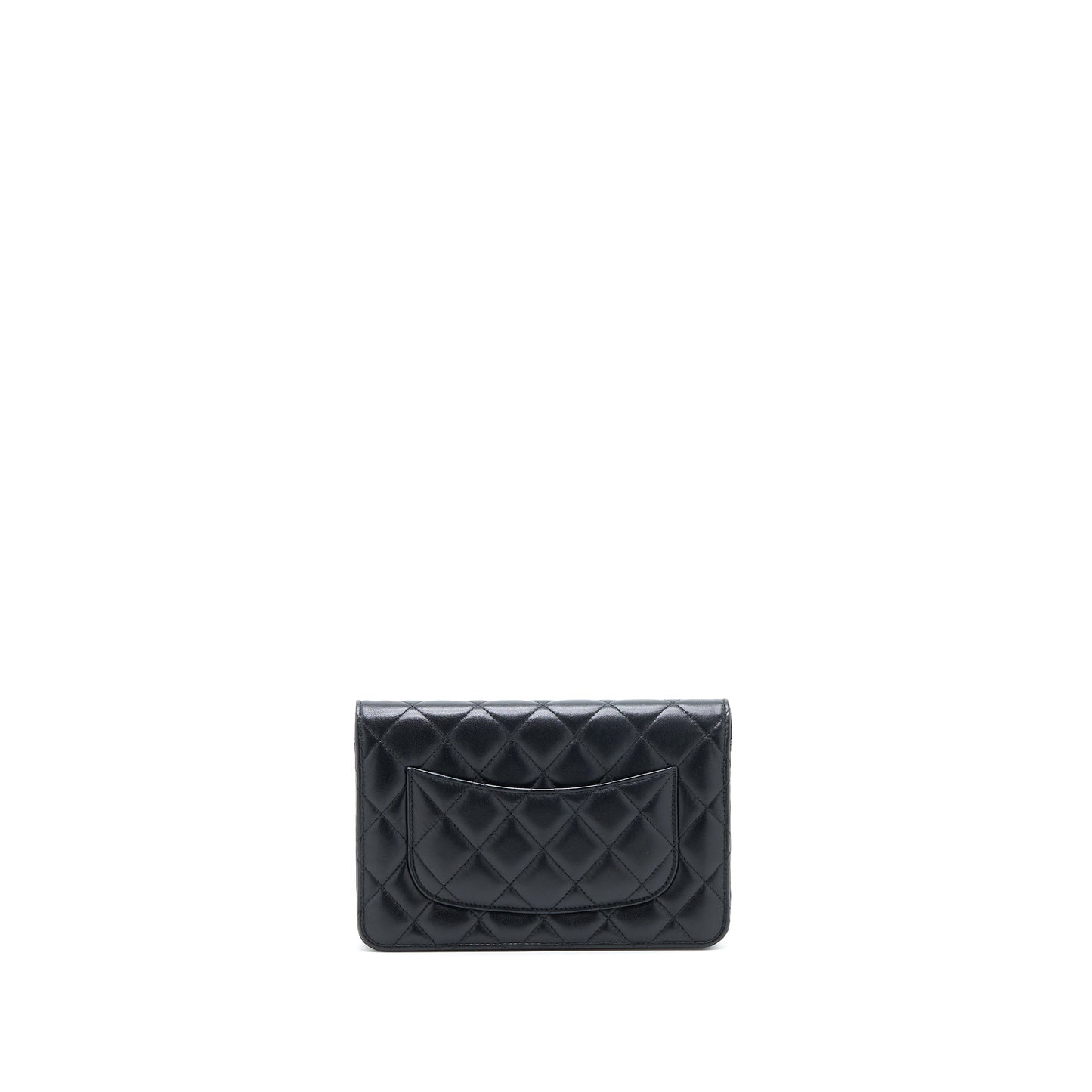 Chanel Ribbon Wallet On Chain Lambskin Black L (Microchip)