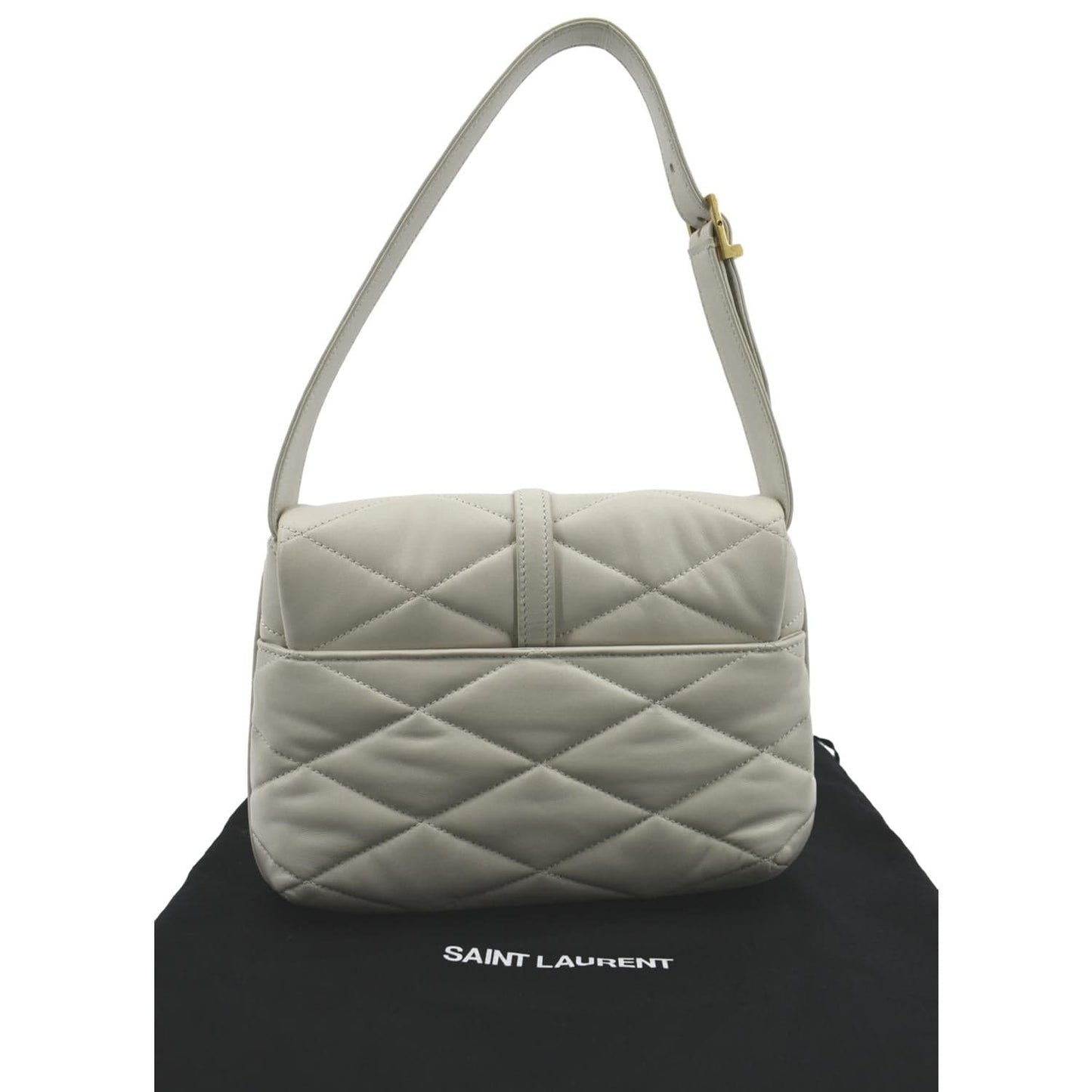 YVES SAINT LAURENT LE 57 Quilted Lambskin Leather Hobo Bag Antique Vintage