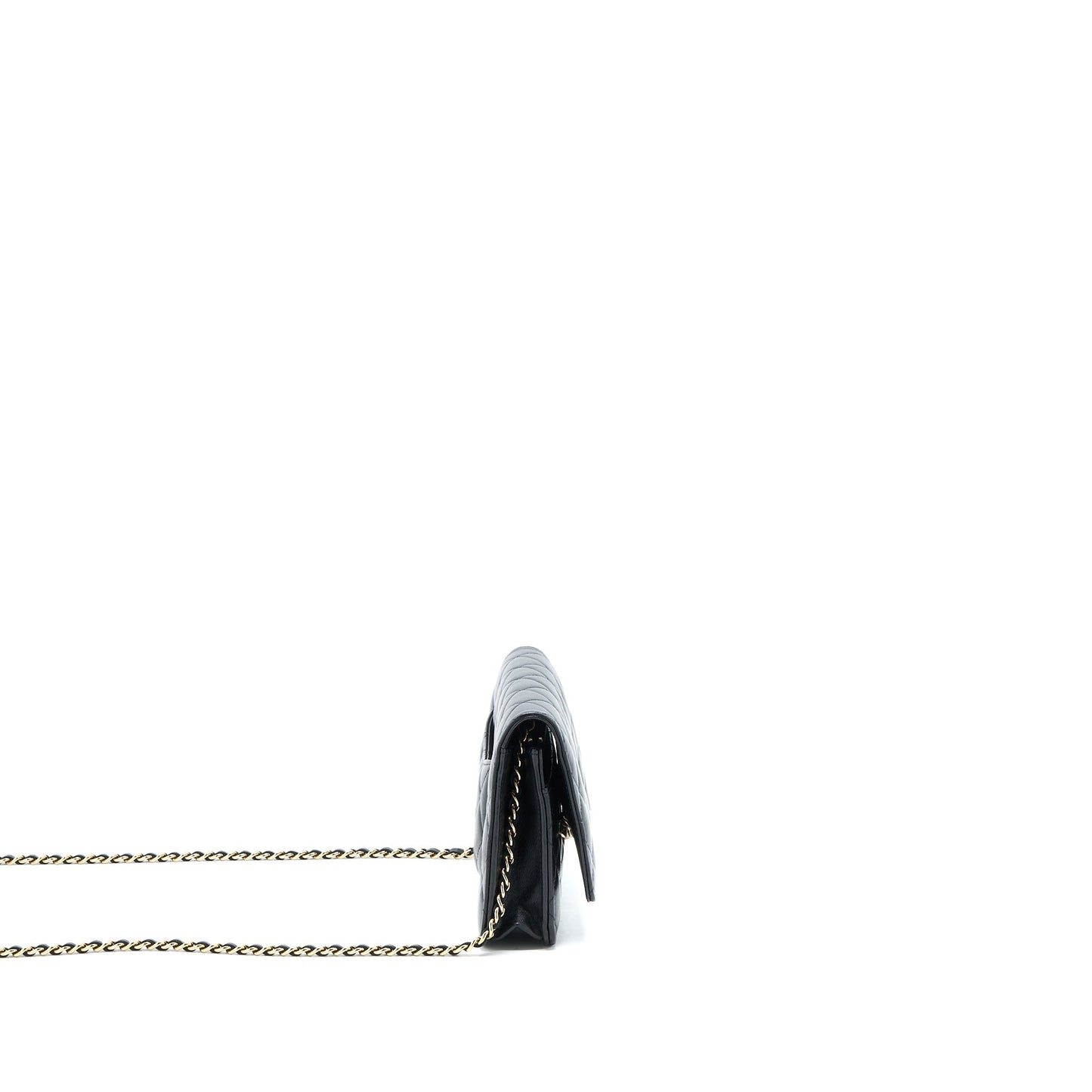 Chanel Ribbon Wallet On Chain Lambskin Black L (Microchip)