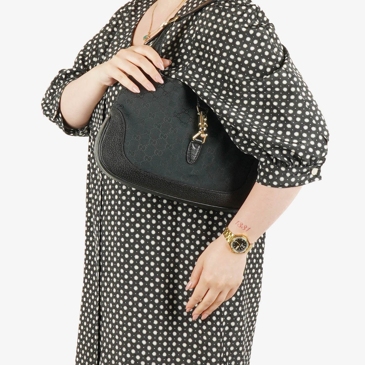 Gucci Jackie Canvas and Leather Shoulder Bag