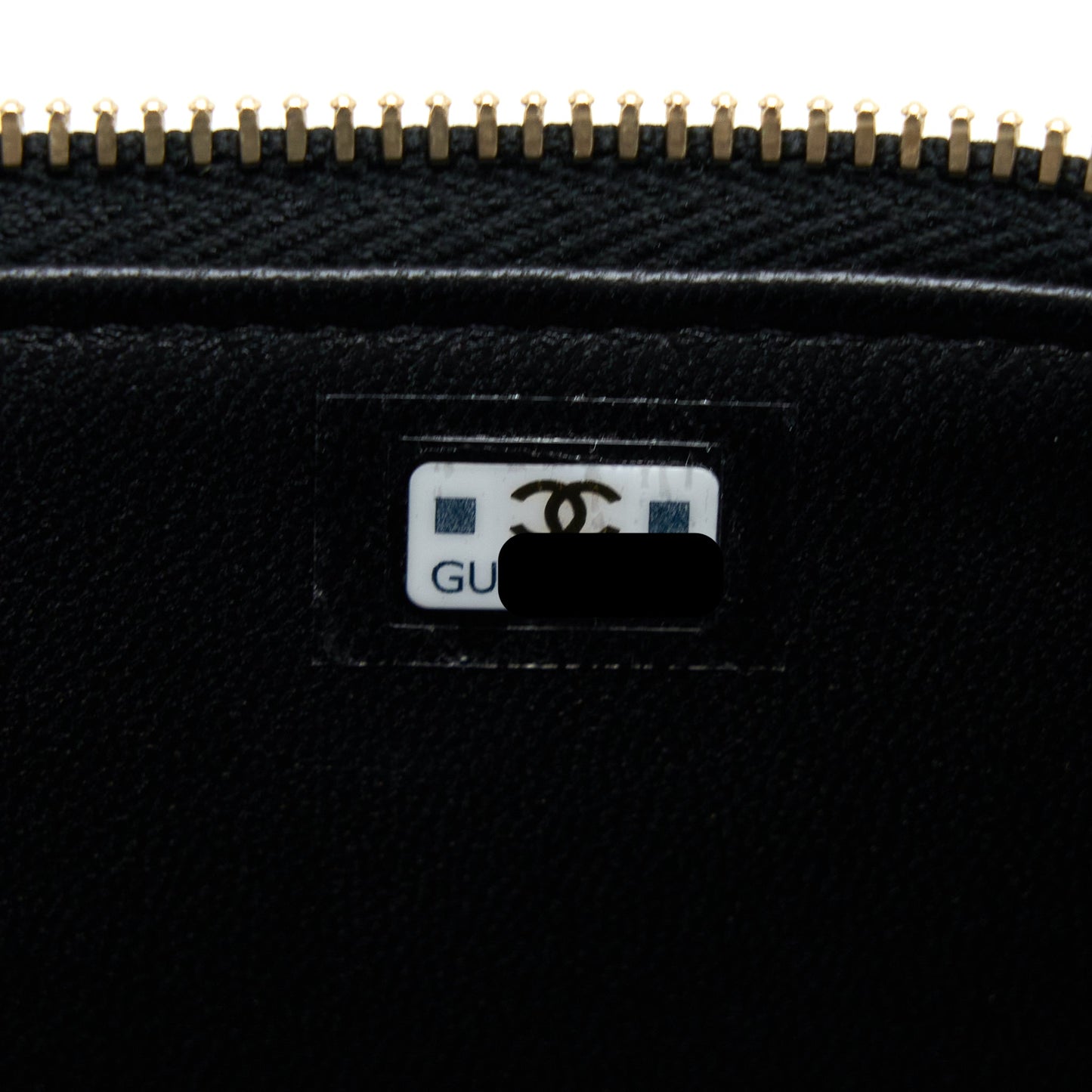 Chanel 22K Gold Pillar Adjustable Chain Long Vanity Lambskin Black  (Microchip)