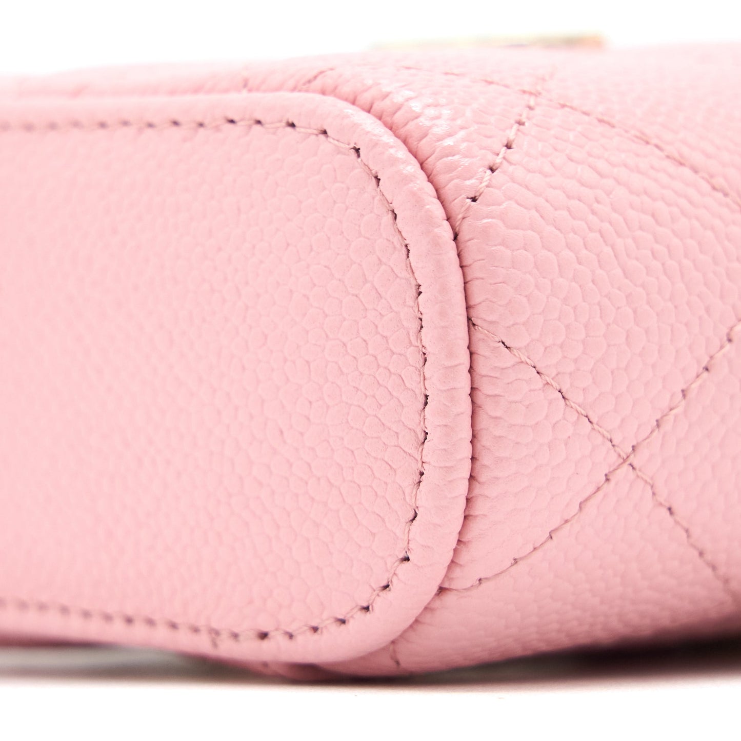 Chanel Mini Top Handle Vanity Case Caviar Pink L