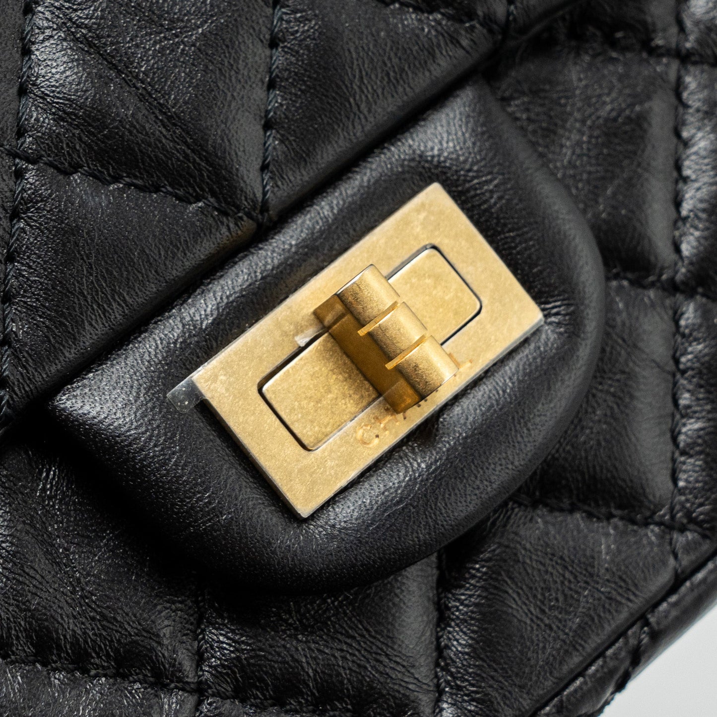Chanel Mini 2.55 Reissue Flap Bag Aged Calfskin Black Brushed