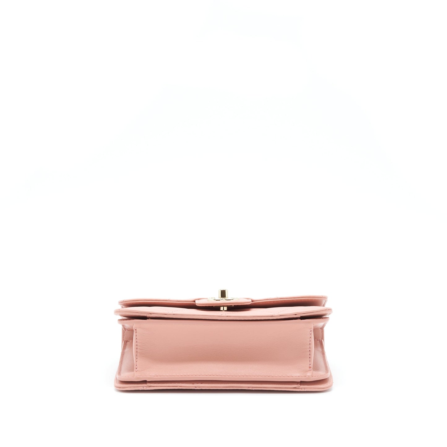 Chanel Top Handle Flap Bag Lambskin Dark Pink L