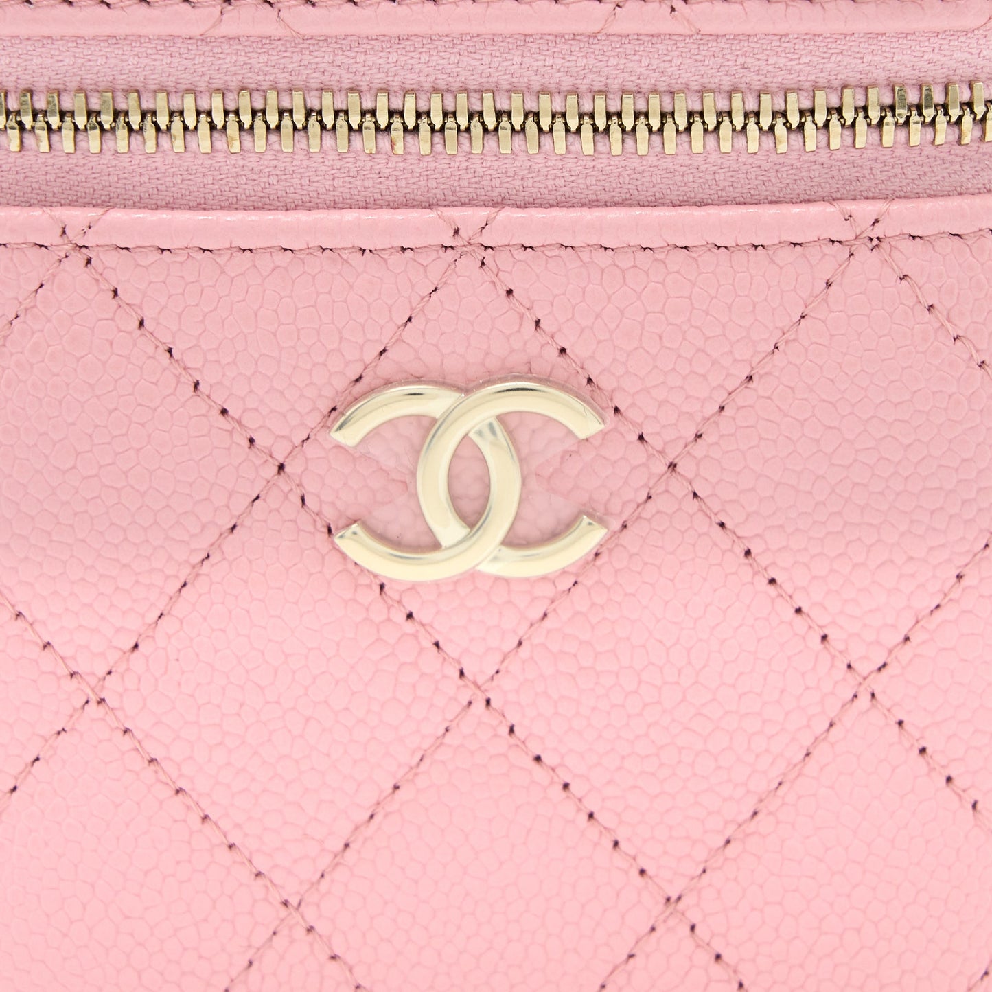 Chanel Mini Top Handle Vanity Case Caviar Pink L