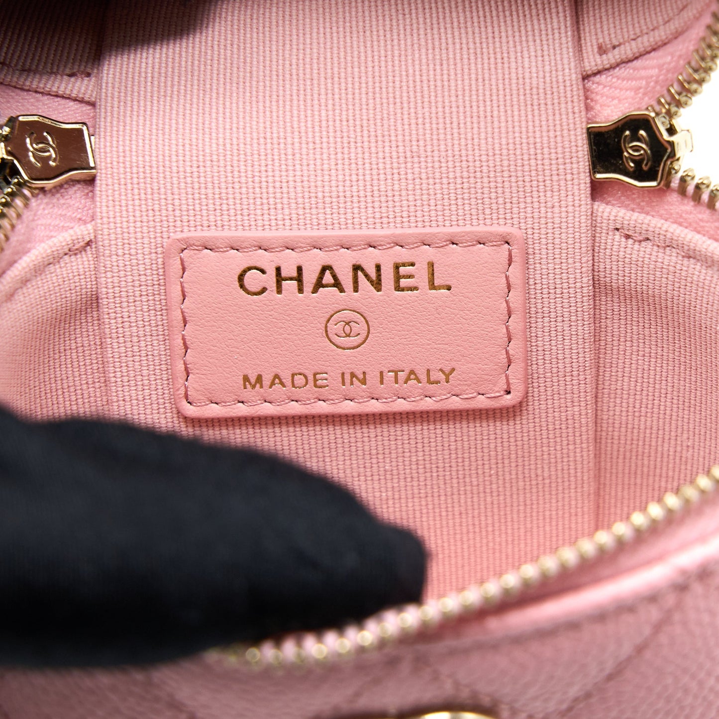 Chanel Mini Top Handle Vanity Case Caviar Pink L