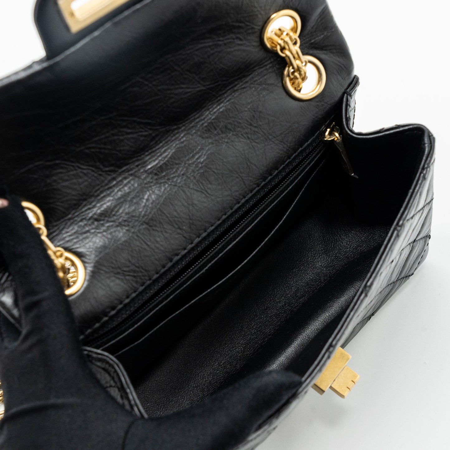 Chanel Mini 2.55 Reissue Flap Bag Aged Calfskin Black Brushed