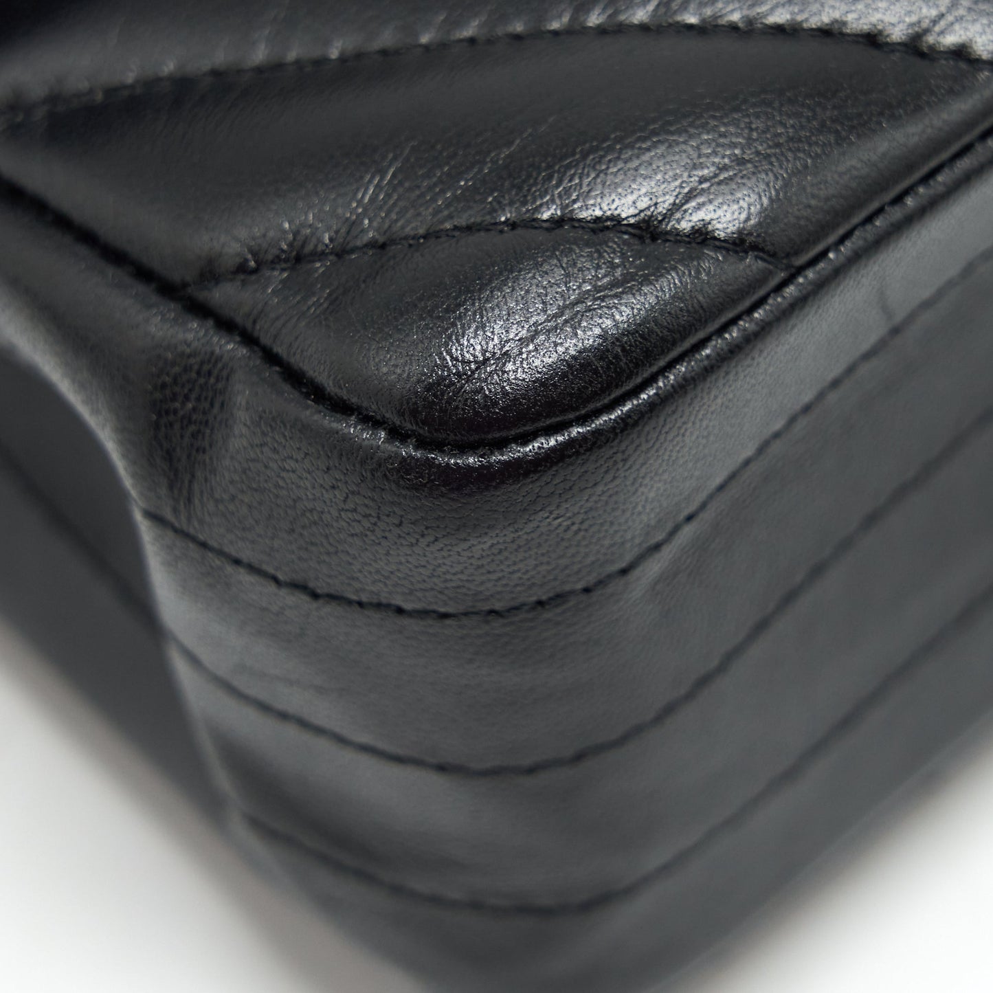 Chanel Small Classic Double Flap Bag Chevron Lambskin Black