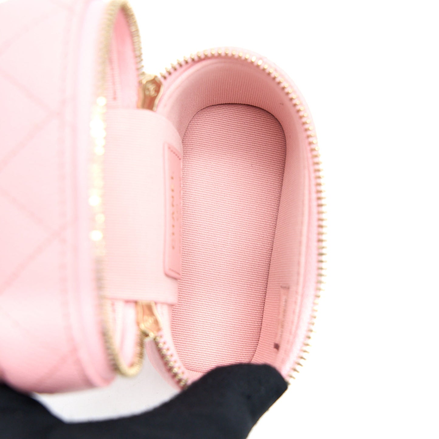 Chanel Mini Top Handle Vanity Case Caviar Pink L
