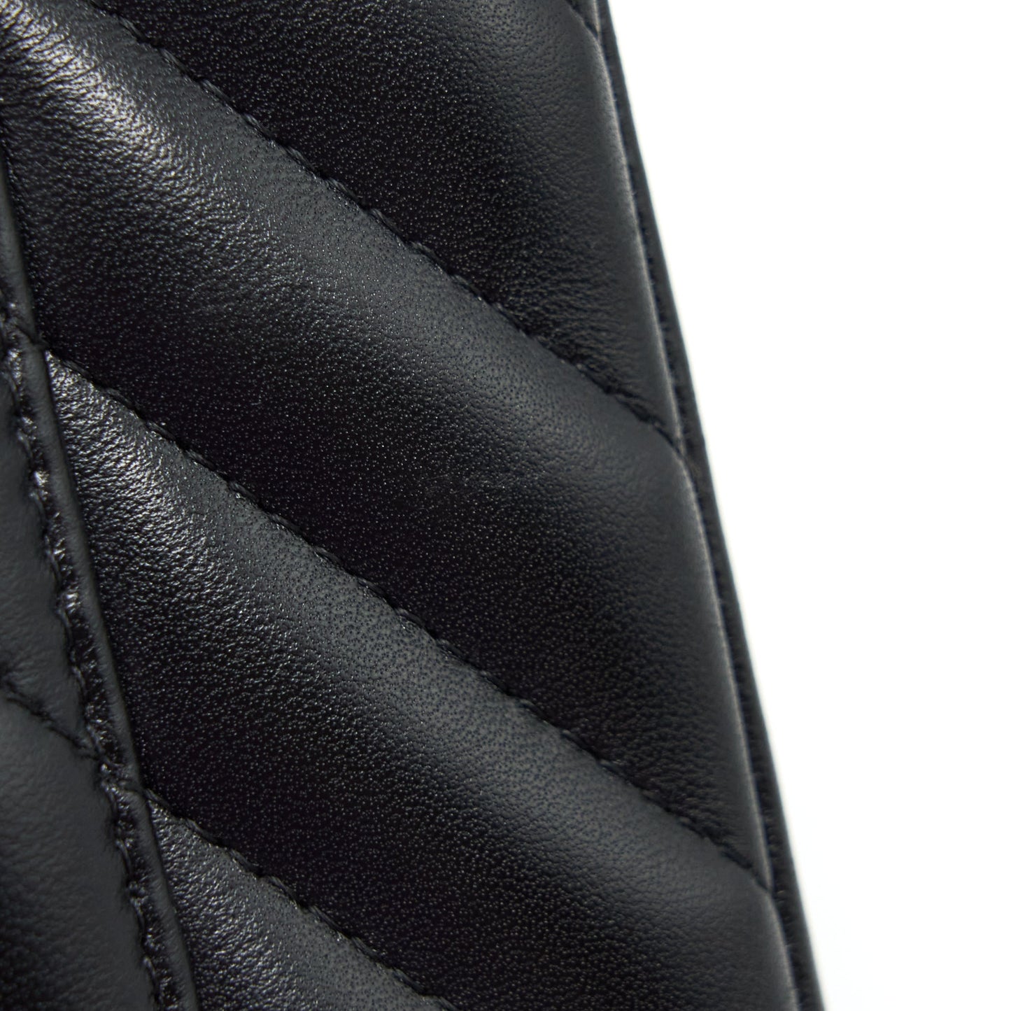 Chanel Small Classic Double Flap Bag Chevron Lambskin Black