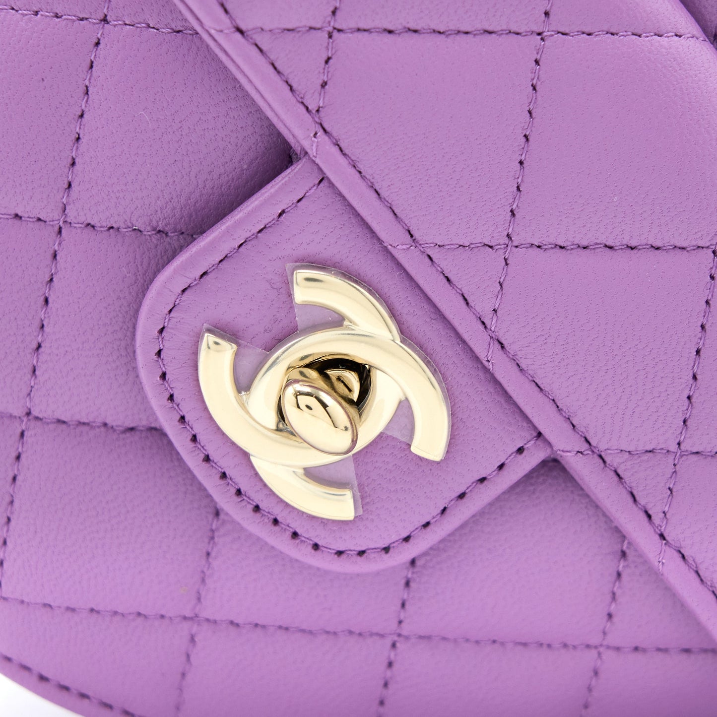 Chanel Small Heart Bag Lambskin Purple L