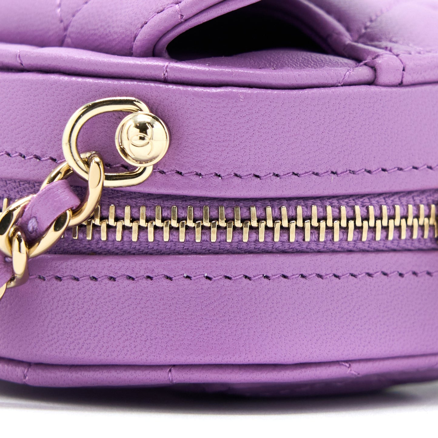 Chanel Small Heart Bag Lambskin Purple L