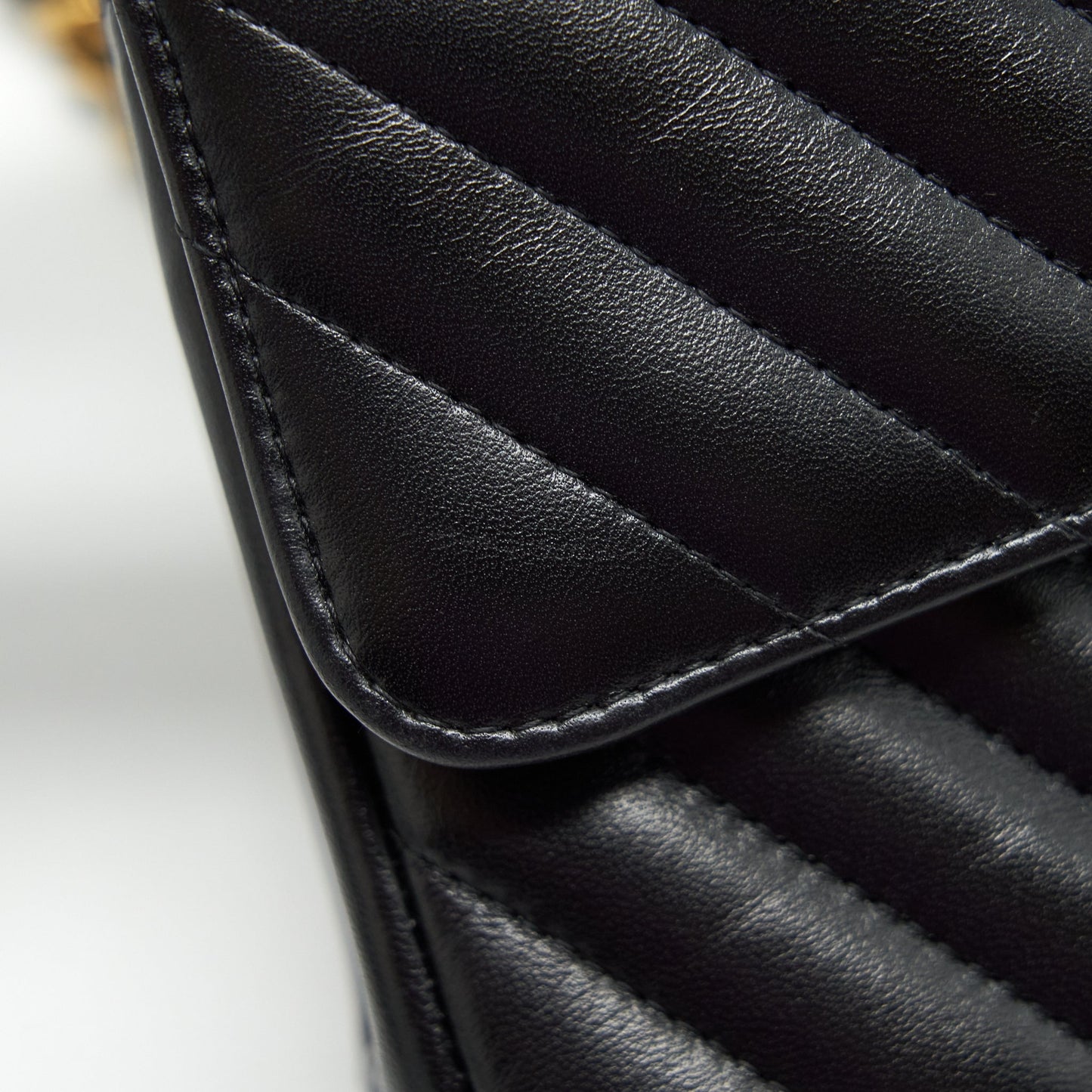 Chanel Small Classic Double Flap Bag Chevron Lambskin Black