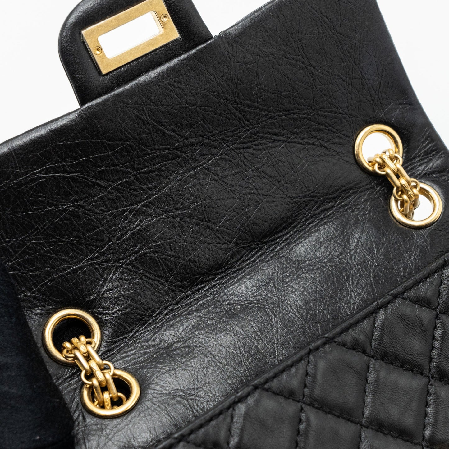 Chanel Mini 2.55 Reissue Flap Bag Aged Calfskin Black Brushed