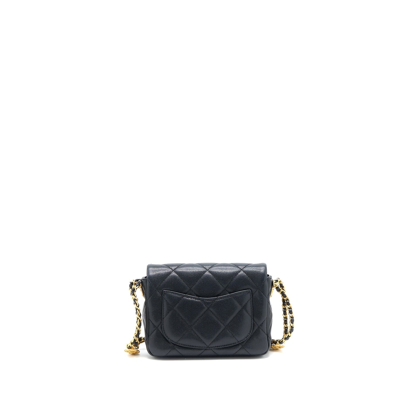 Chanel 22A Square Flap Bag Caviar Black  (Microchip)
