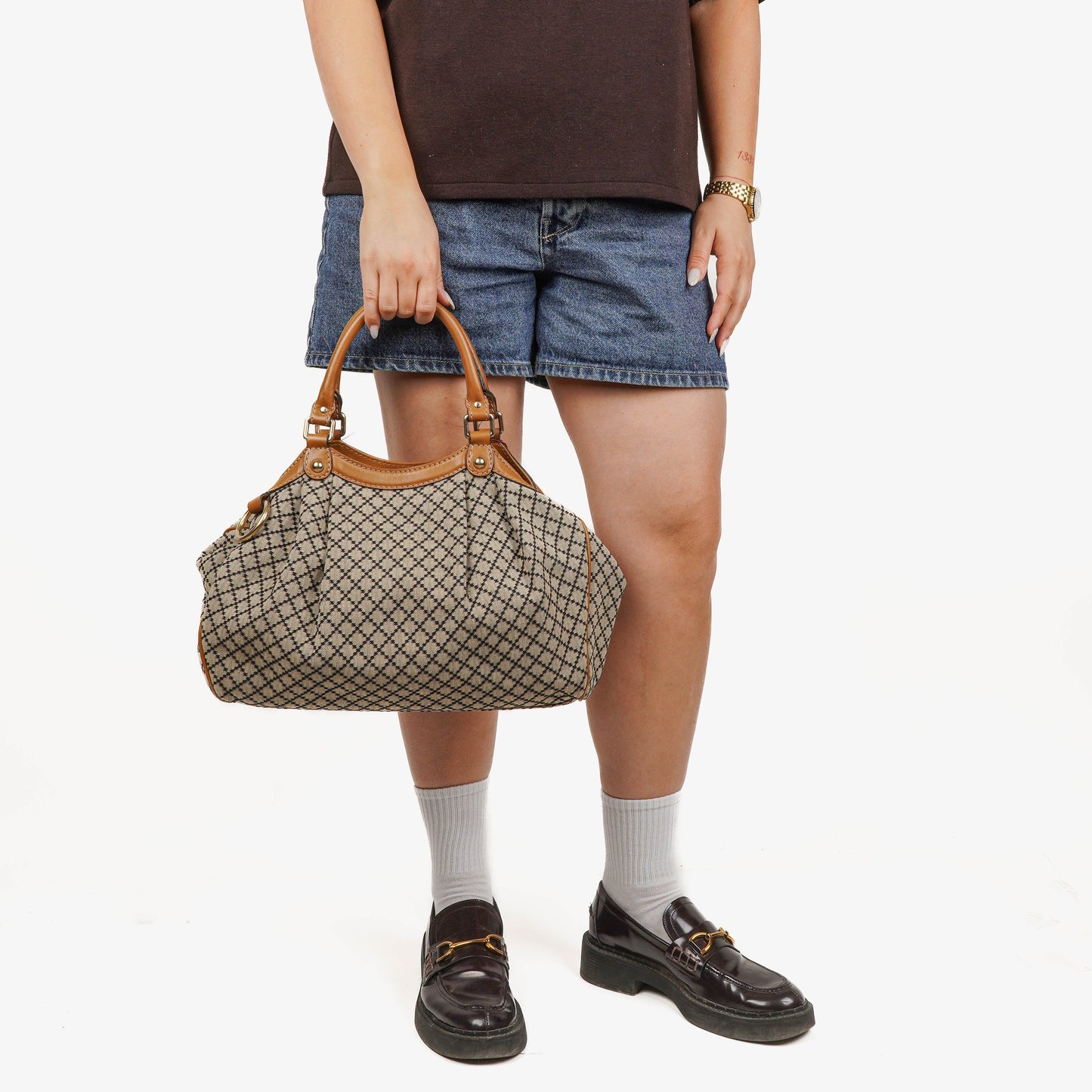 Gucci Sukey Beige Monogram Tote Bag