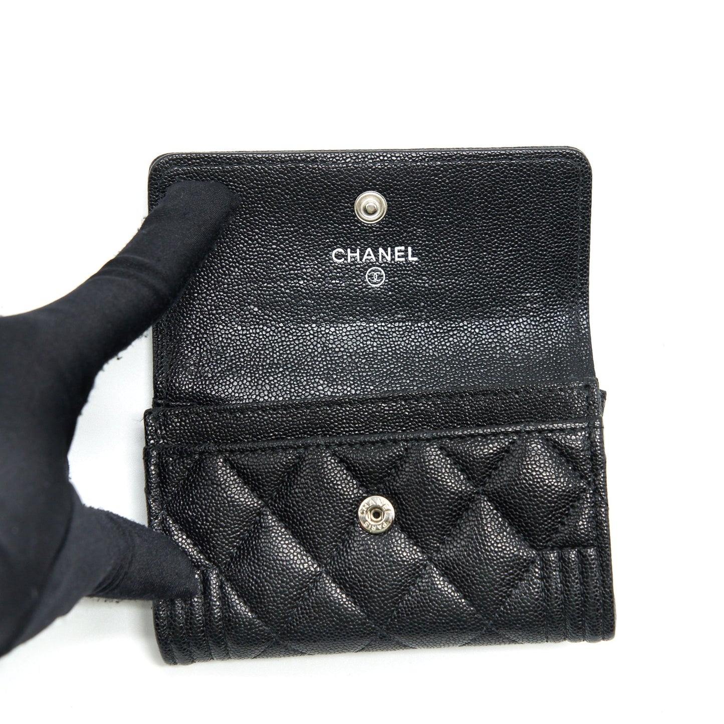 Chanel Boy Card Holder Caviar Black