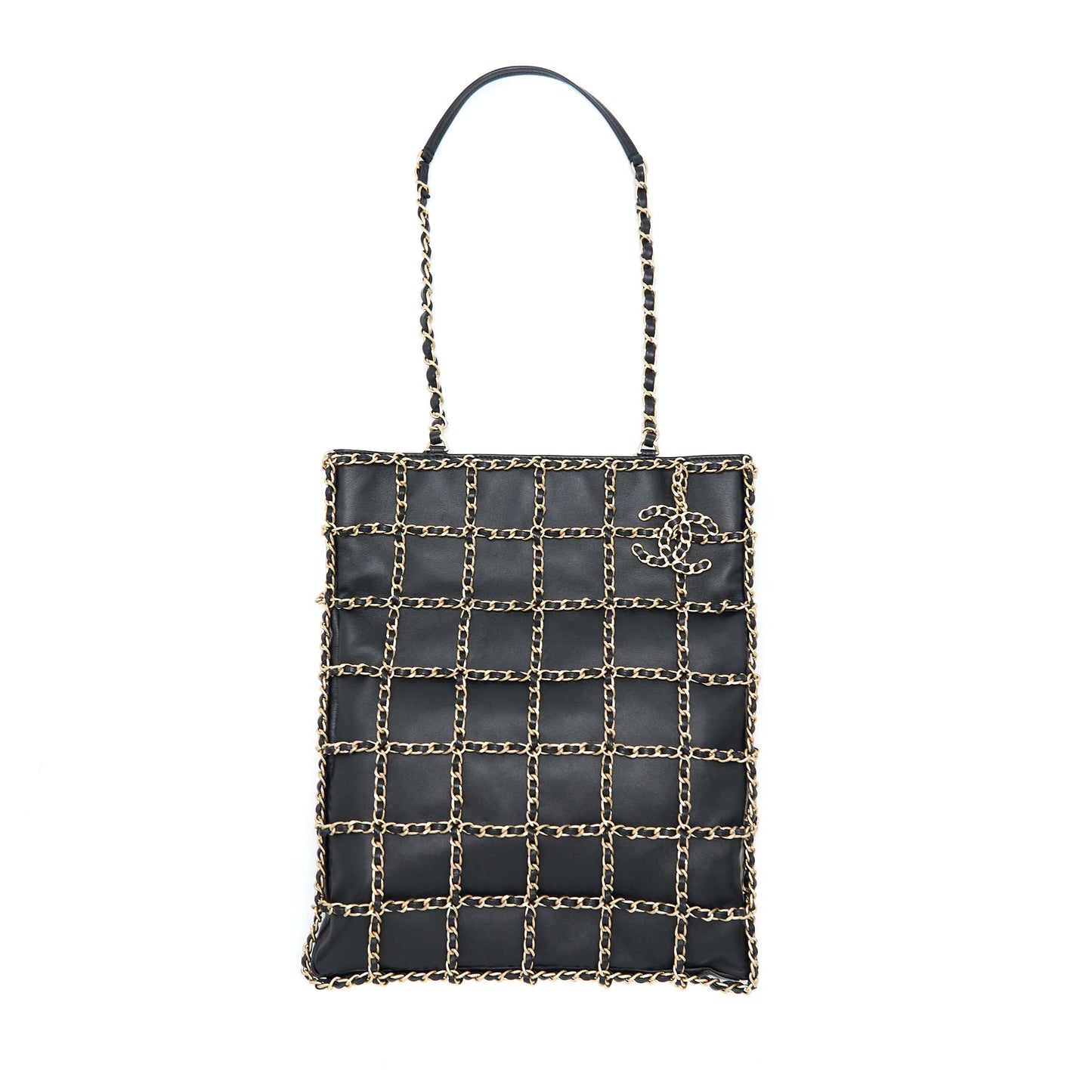 Chanel Cruise 2020 black chained Tote Bag Lambskin Black L