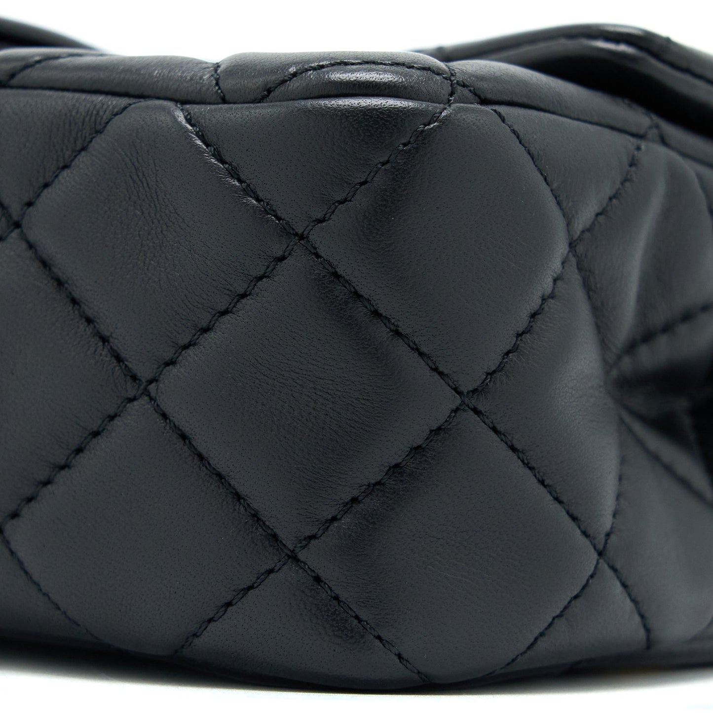 Chanel Pearl Crush Mini Rectangular Flap Bag Lambskin Black Brushed