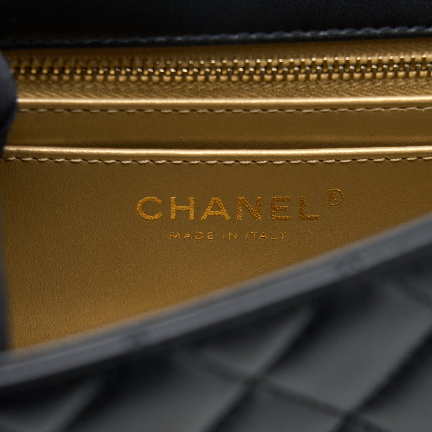 Chanel 23C Pearl Crush Mini Rectangular Flap Bag Lambskin Black Brushed  (Microchip)