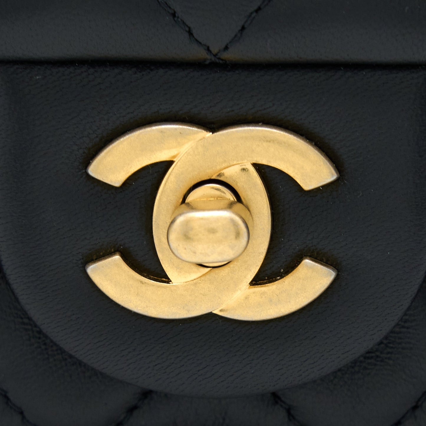 Chanel Pearl Crush Mini Rectangular Flap Bag Lambskin Black Brushed