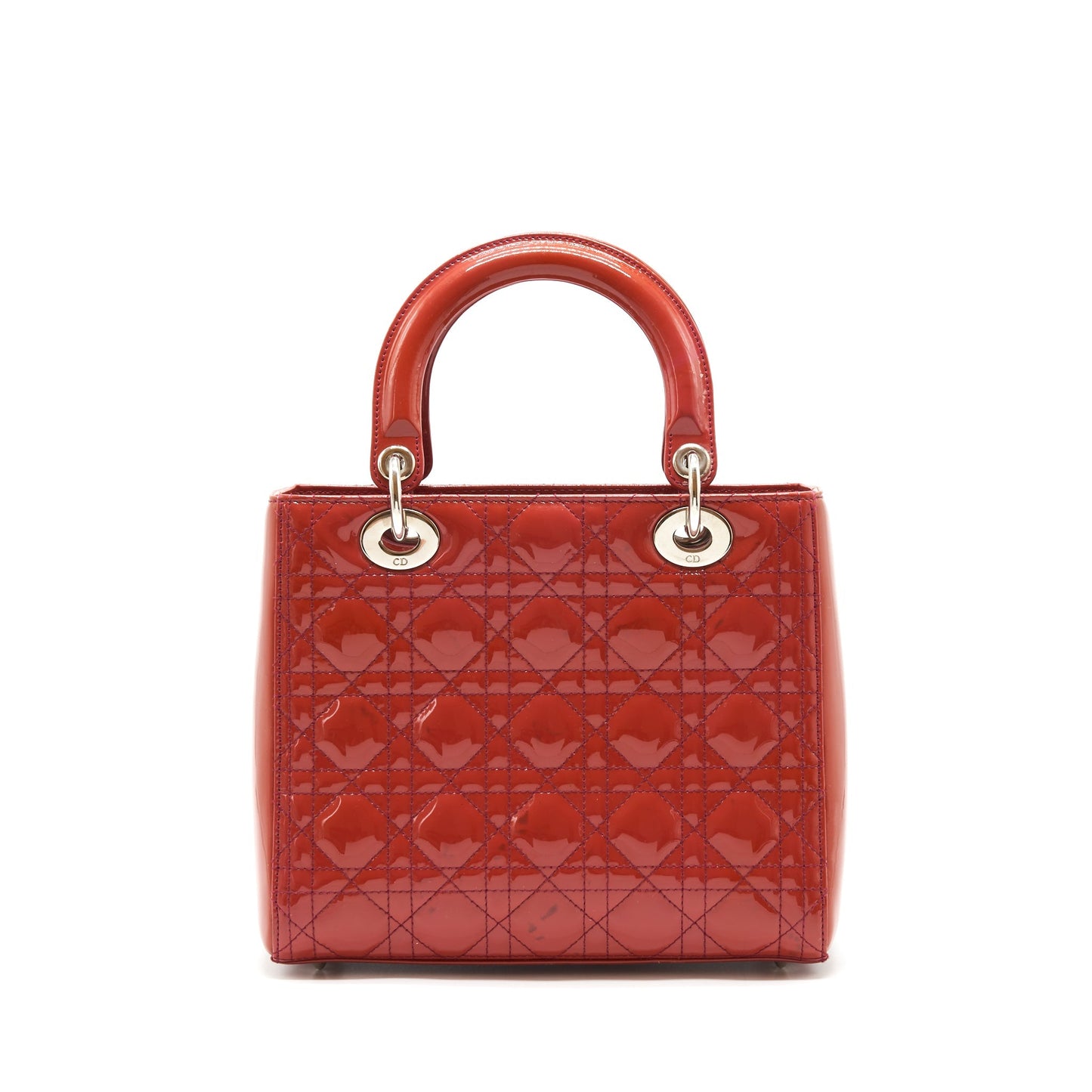 Dior Medium Lady Dior Patent Coral Pink