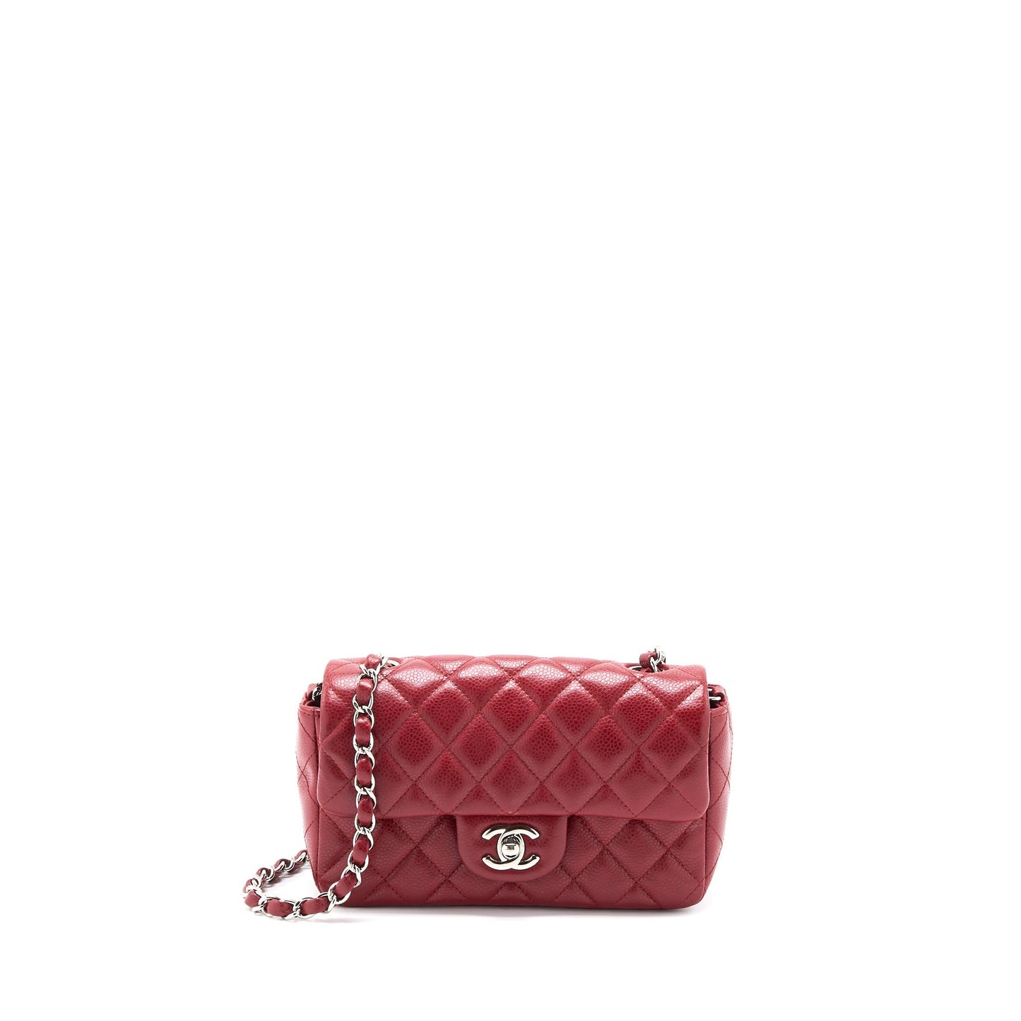Chanel Mini Rectangular Flap Bag Caviar Red