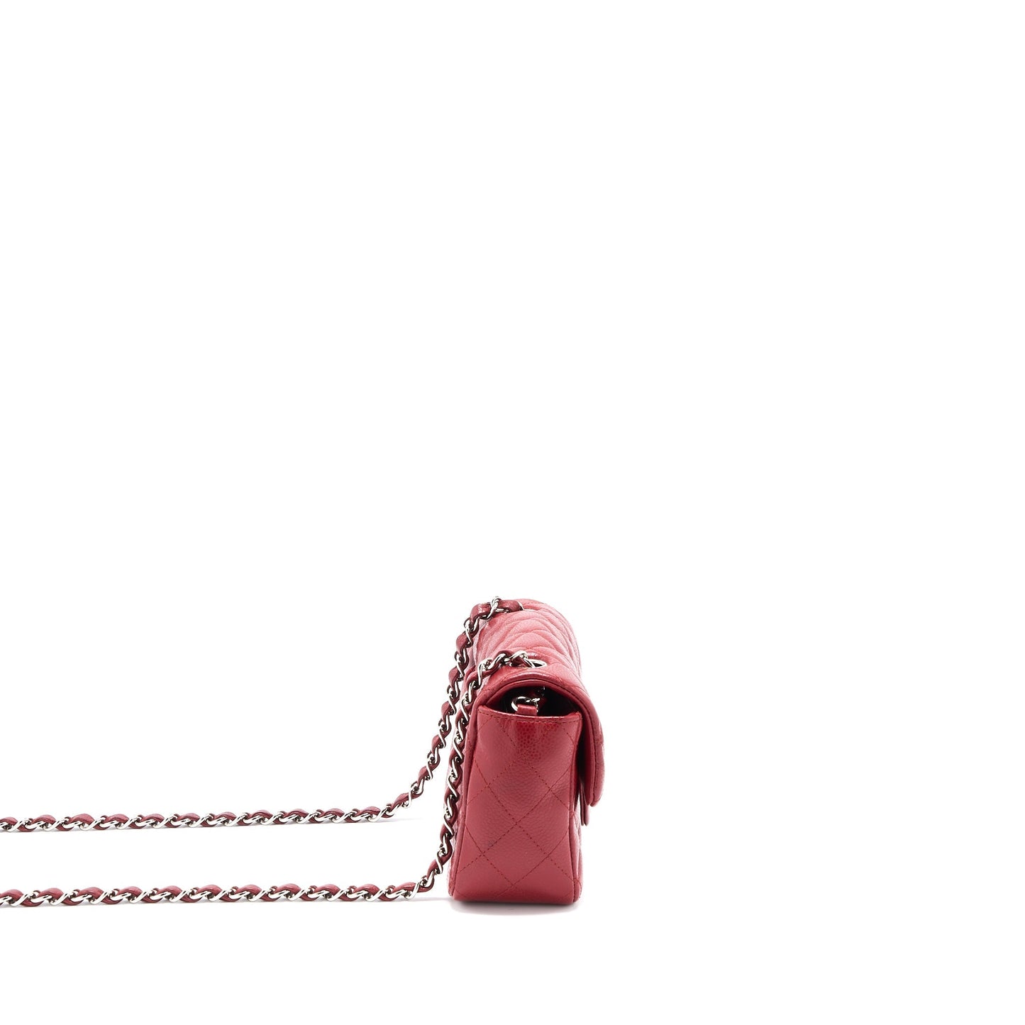 Chanel Mini Rectangular Flap Bag Caviar Red
