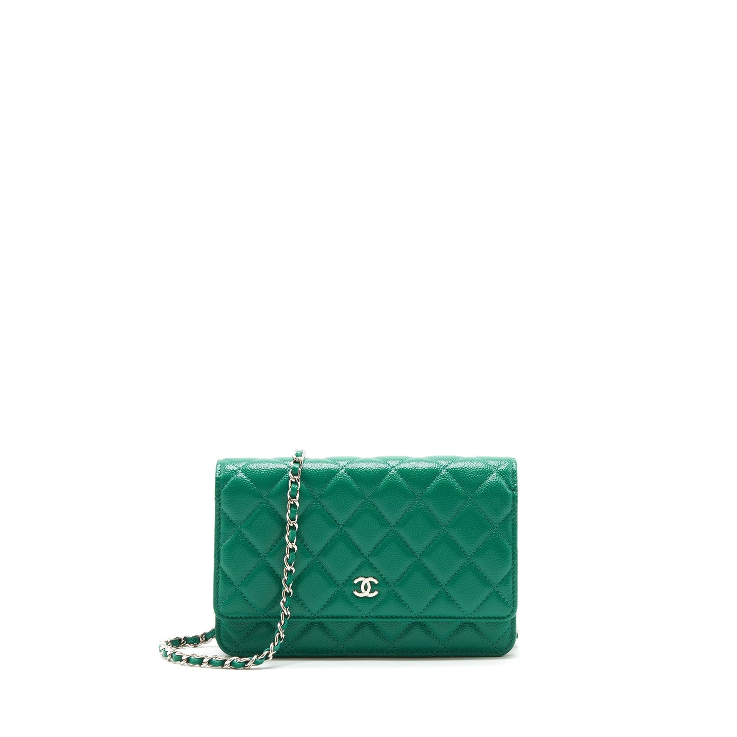 Chanel Classic Wallet On Chain Caviar Green
