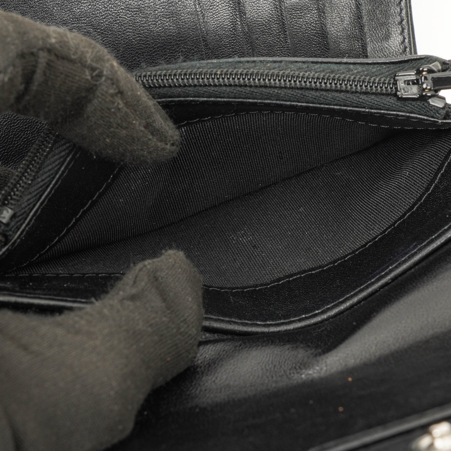 Chanel Card Holder Wallet So Black Lambskin Quilted Flap