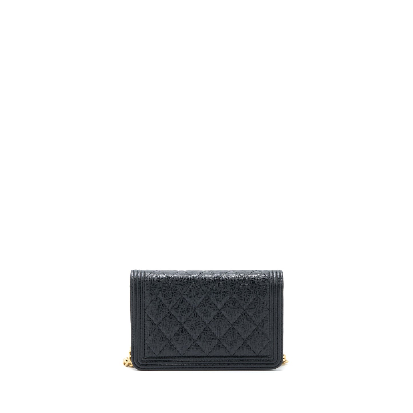 Chanel Boy Wallet on Chain Caviar Black GHW (Microchip)