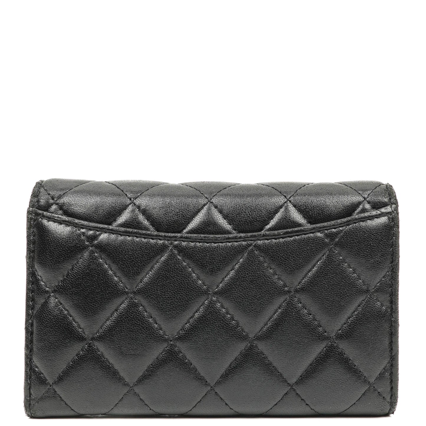 Chanel Card Holder Wallet So Black Lambskin Quilted Flap